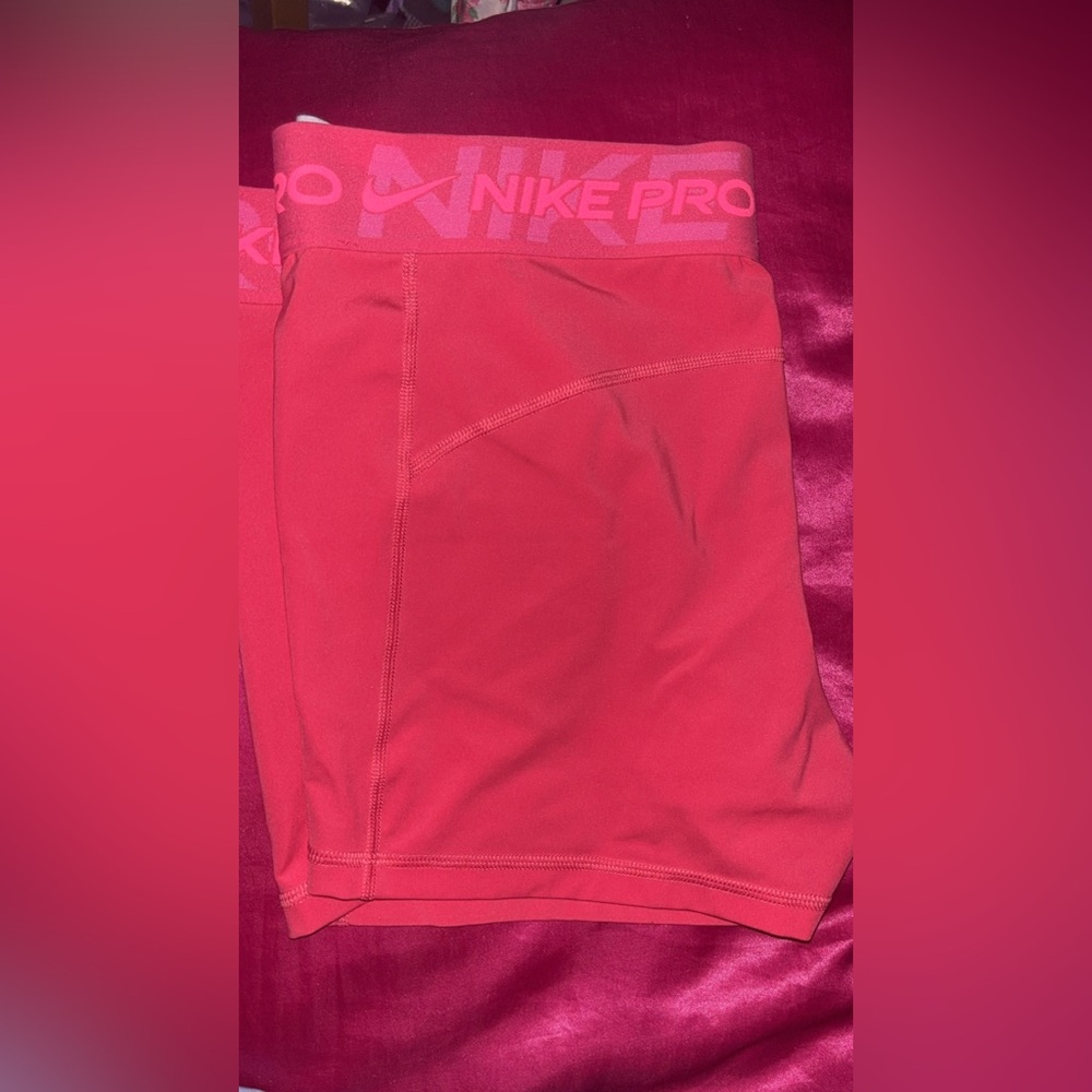 Nike Pro Red Athletic Shorts - Picture 2 of 4